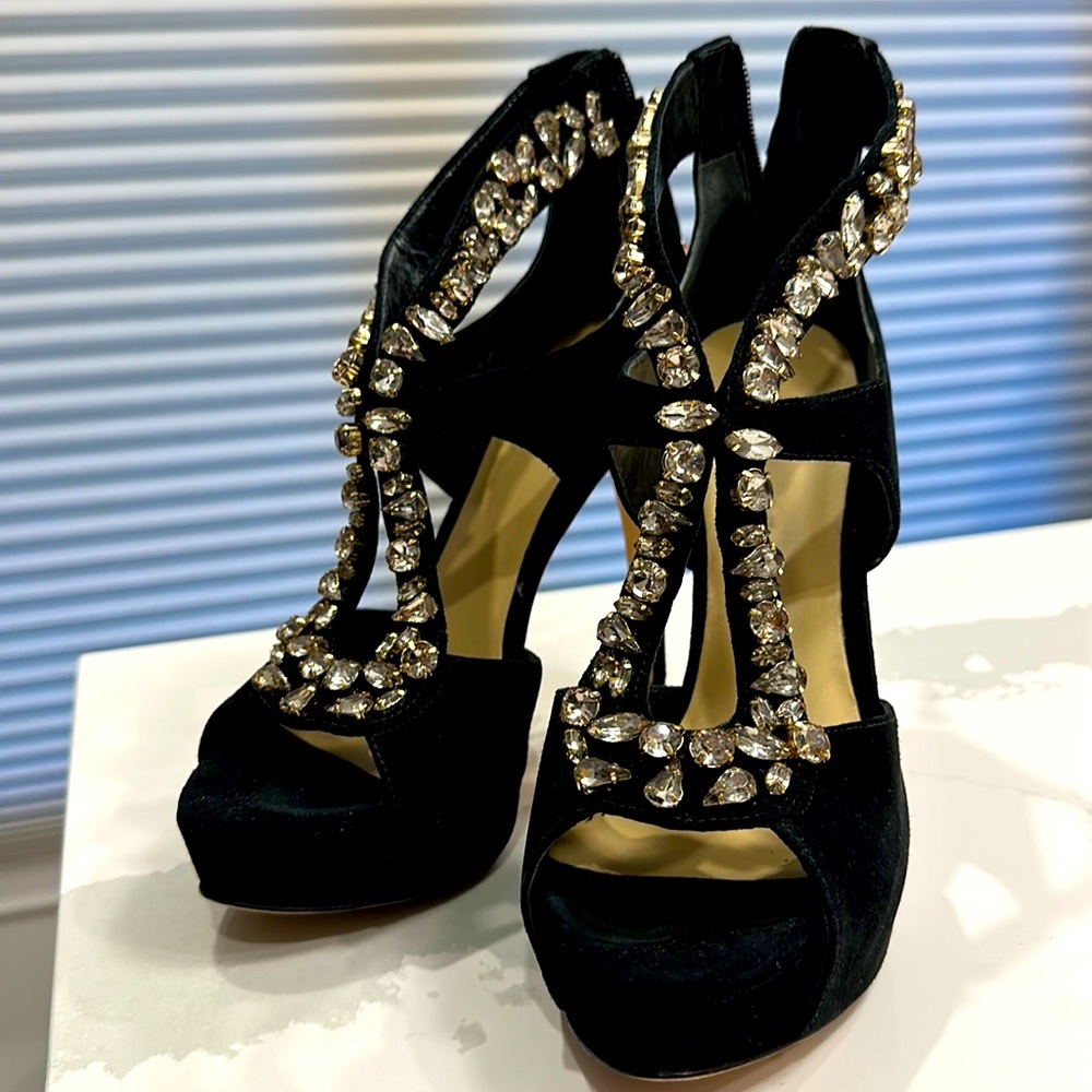 Marciano platform heels, rhinestone